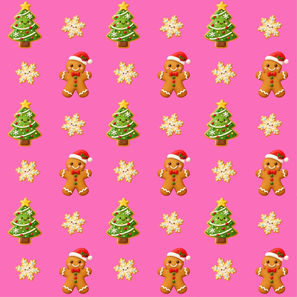 クッキーのクリスマス便り 🎄🍪|かわいいクリスマスデジタルペーパー5枚セット