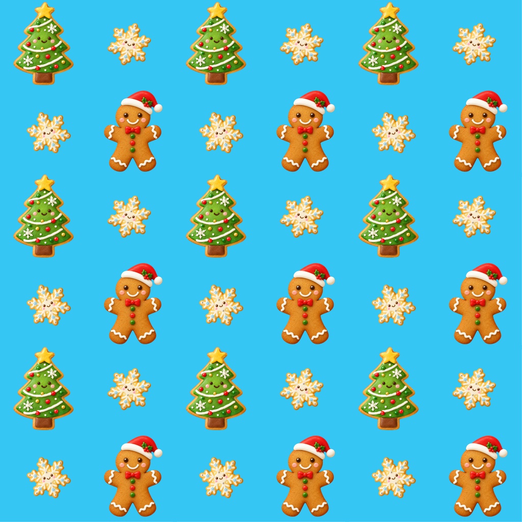 クッキーのクリスマス便り 🎄🍪|かわいいクリスマスデジタルペーパー5枚セット
