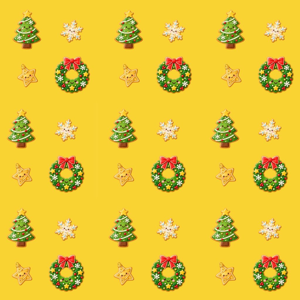 クッキーのクリスマス便り 🎄🍪|かわいいクリスマスデジタルペーパー5枚セット