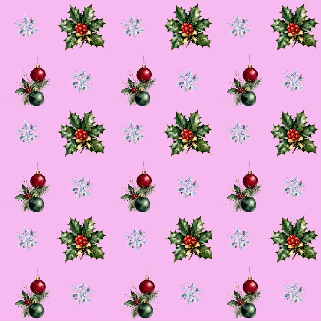 水彩クリスマスの贈りもの 〜聖夜のオーナメント〜 5枚セット