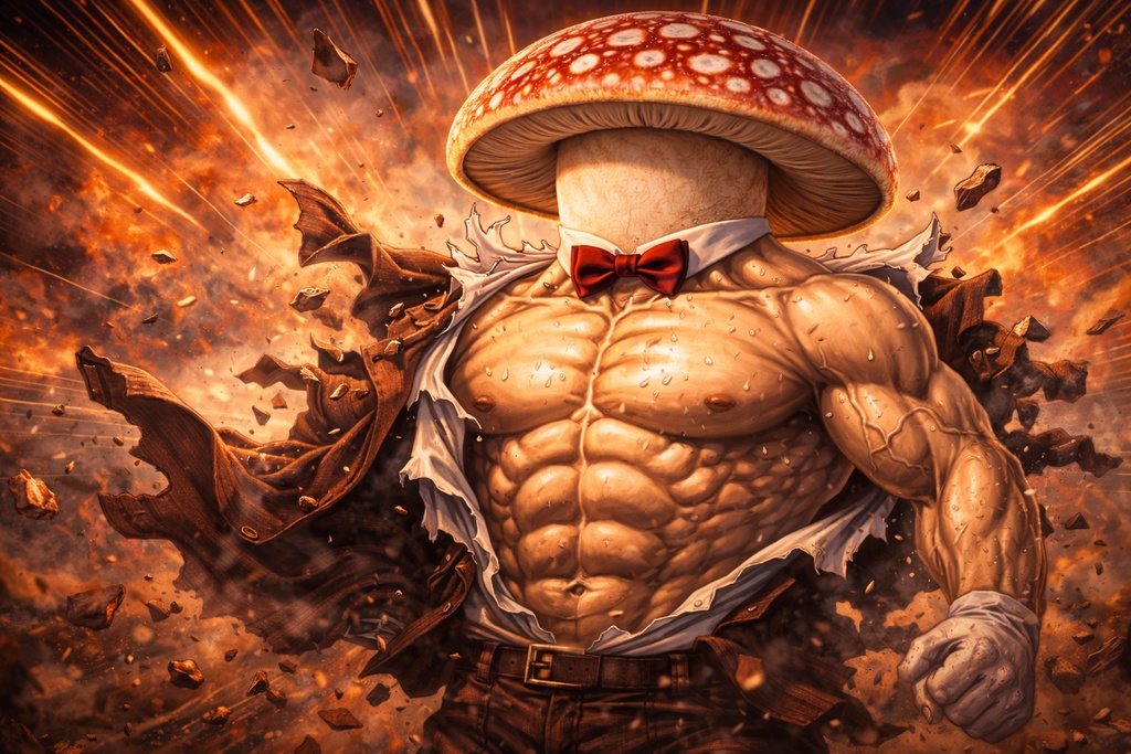 マッシュルームダンディ画像集 約40枚(AI画像生成)フリーゲームなどで使える素材です