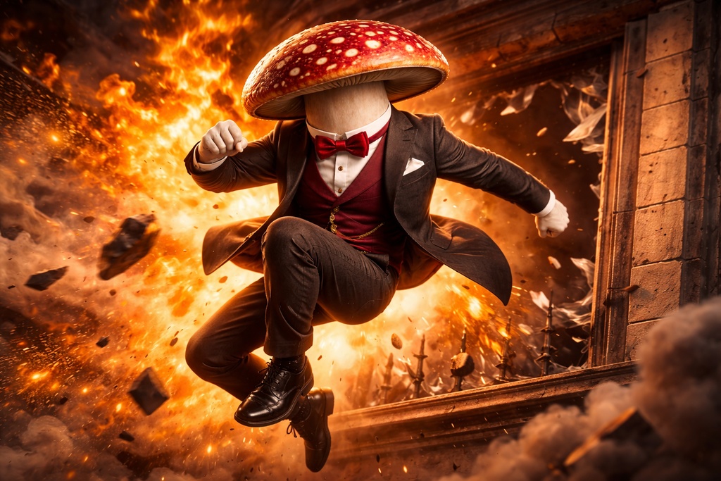 マッシュルームダンディ画像集 約40枚(AI画像生成)フリーゲームなどで使える素材です