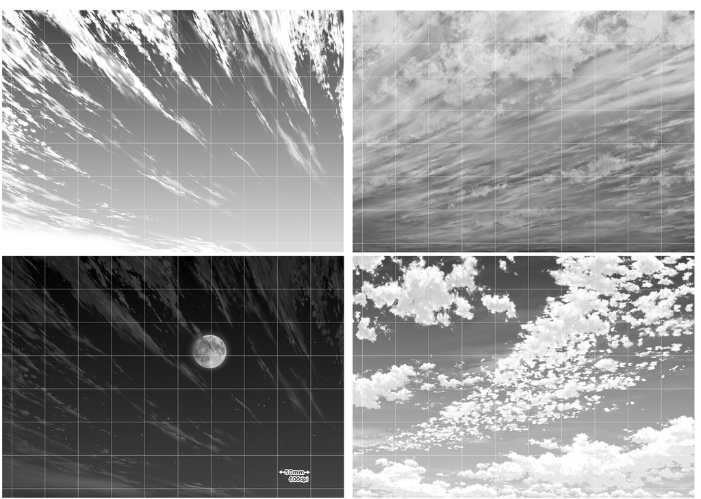 雲仕上済み画像100枚セット