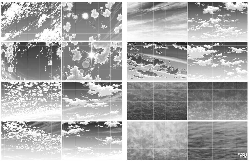 雲仕上済み画像100枚セット
