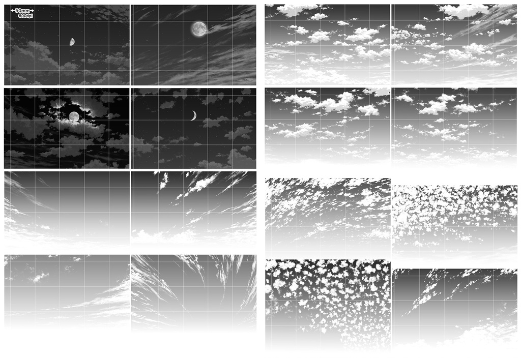 雲仕上済み画像100枚セット