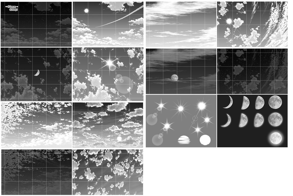 雲仕上済み画像100枚セット