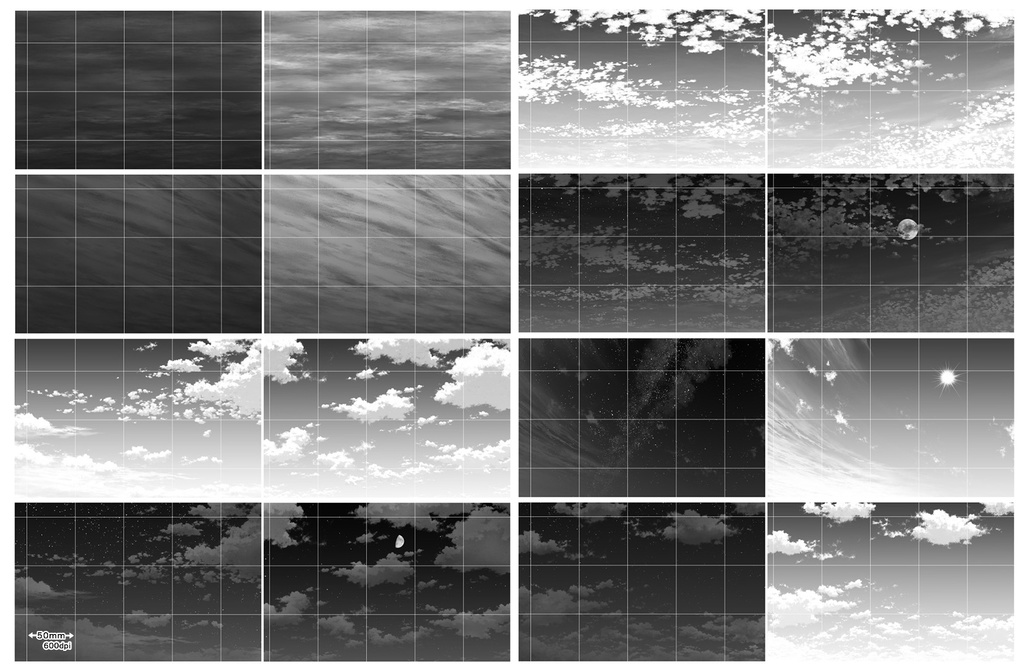 雲仕上済み画像100枚セット