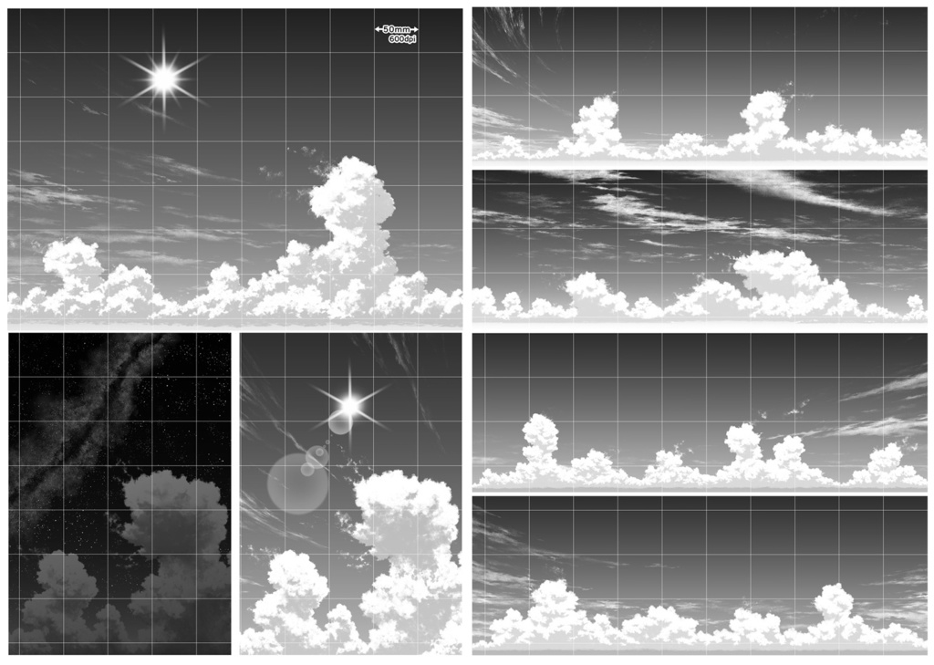 雲フルセット・ブラシ24種&仕上済み画像100枚【19.1.21更新】