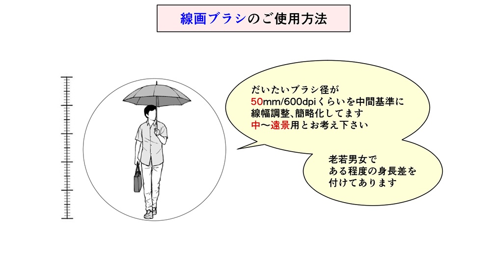 春夏・雨天・遠景モブブラシ