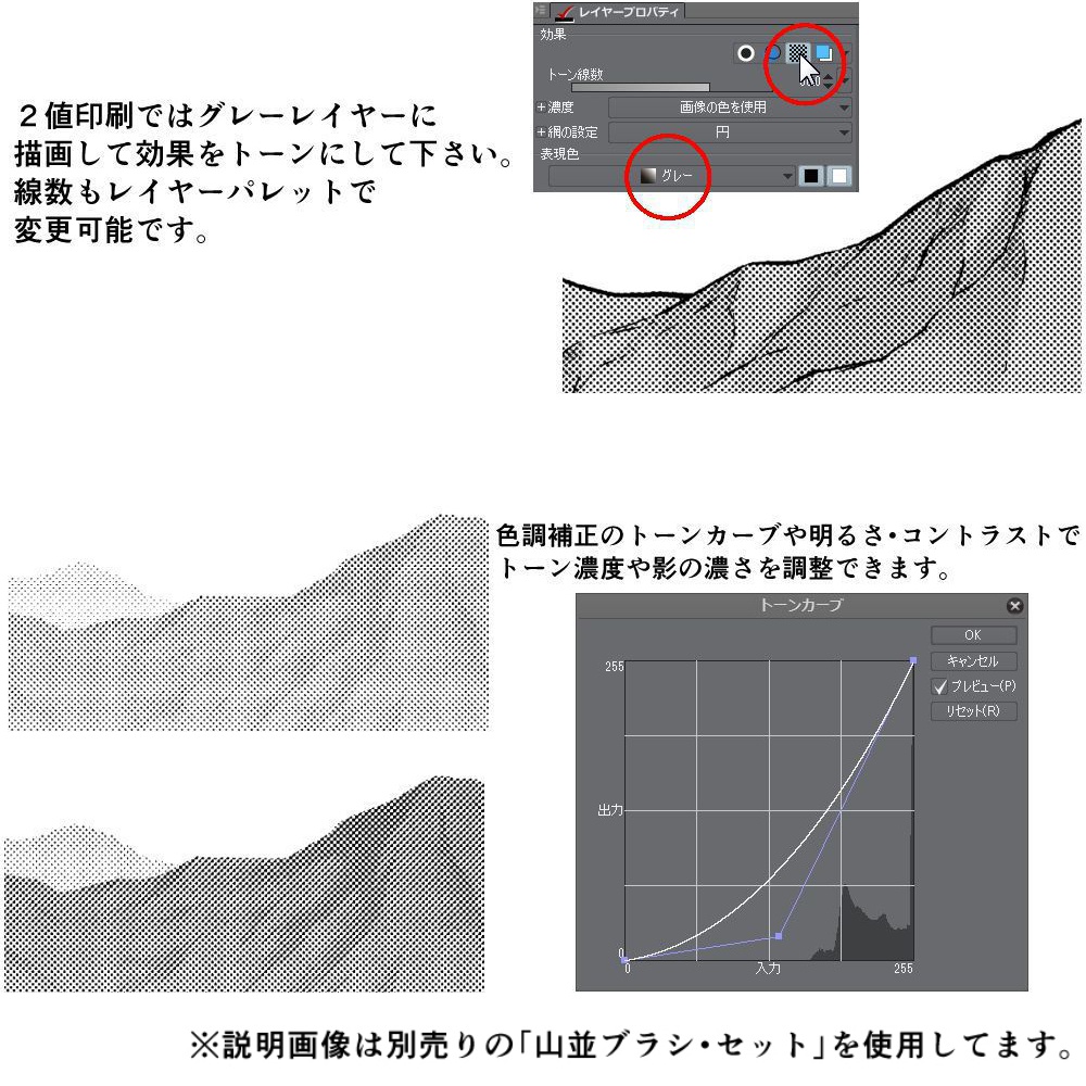 シンプル中景草木ブラシ・セット