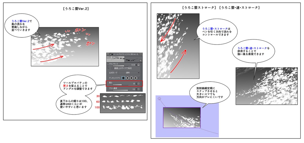 雲ブラシセット