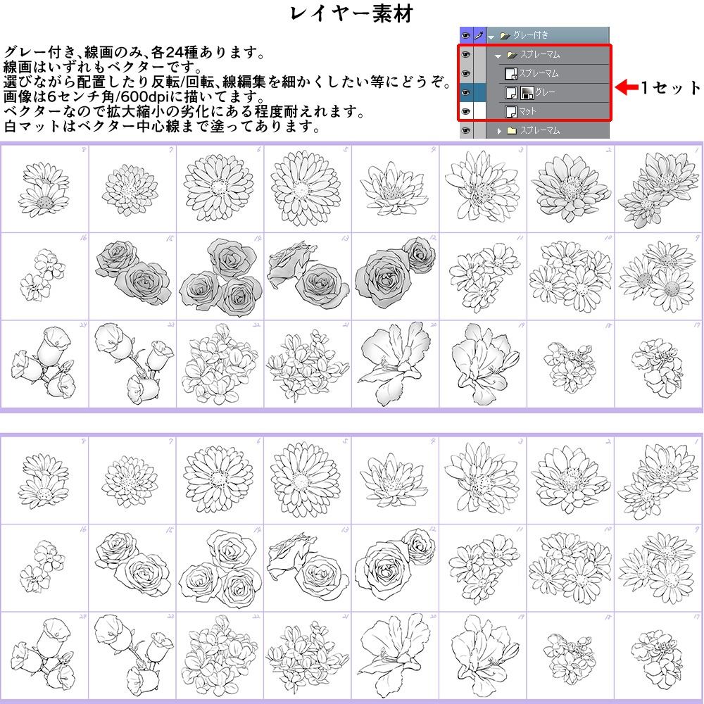 花ブラシセットNo.1