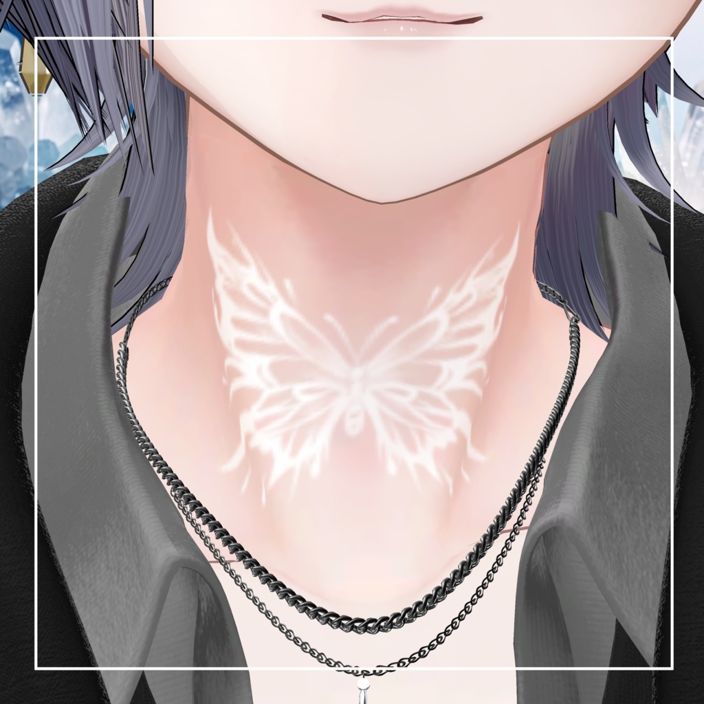 【VRChat】Alué tattoo texture -white butterfly-