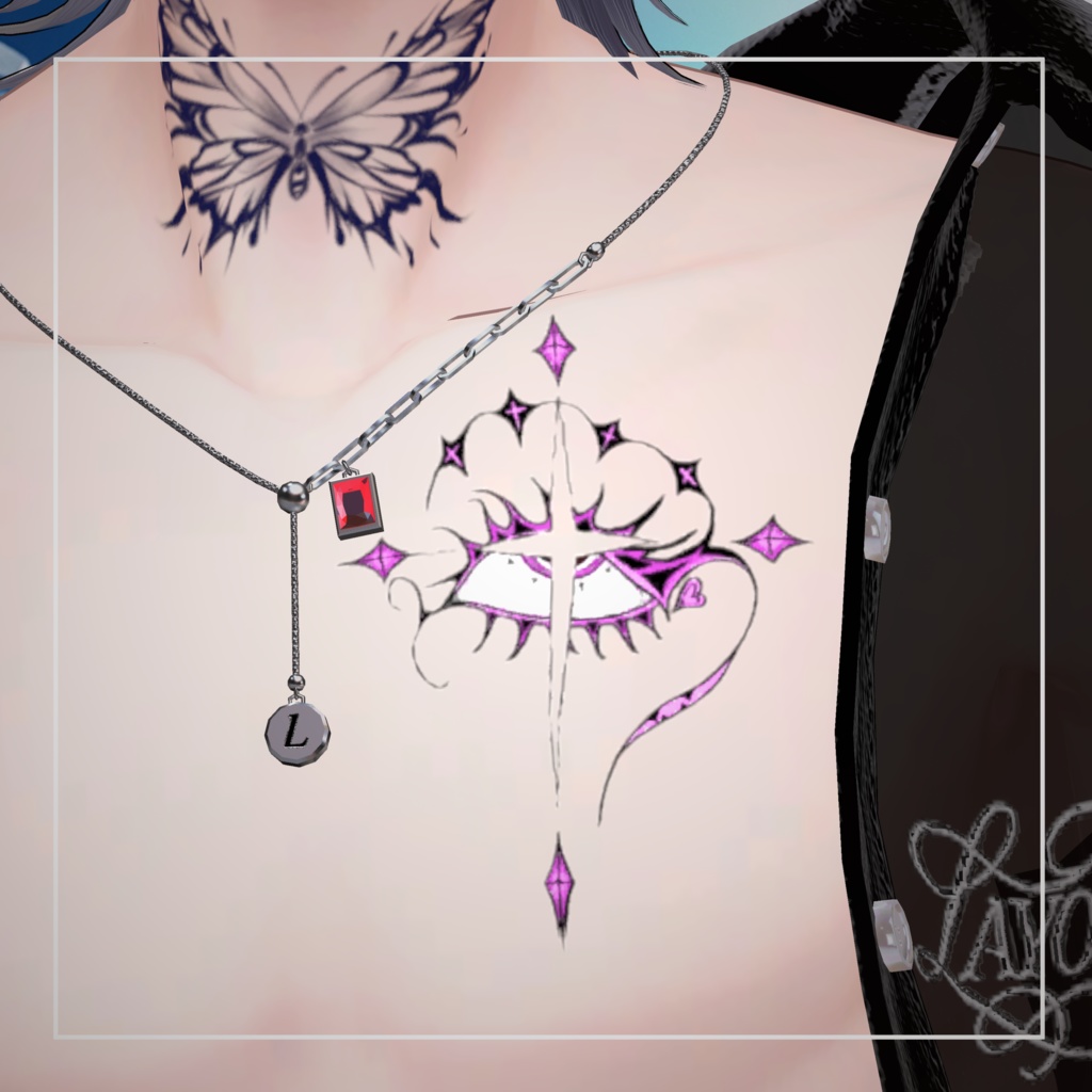 【透過PNG】tattoo texture - Wicked Star -【デカール化可能】