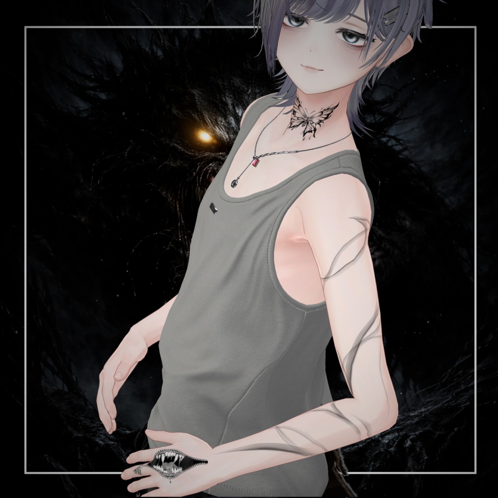 【透過PNGイラスト】tattoo texture - fog Snake - 【デカール化可能】