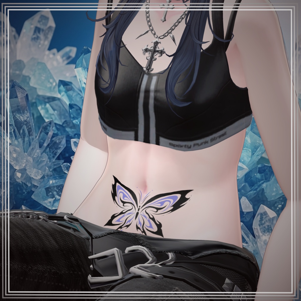 【透過PNG】Tattoo texture "Cool Butterfly"【デカール化推奨】