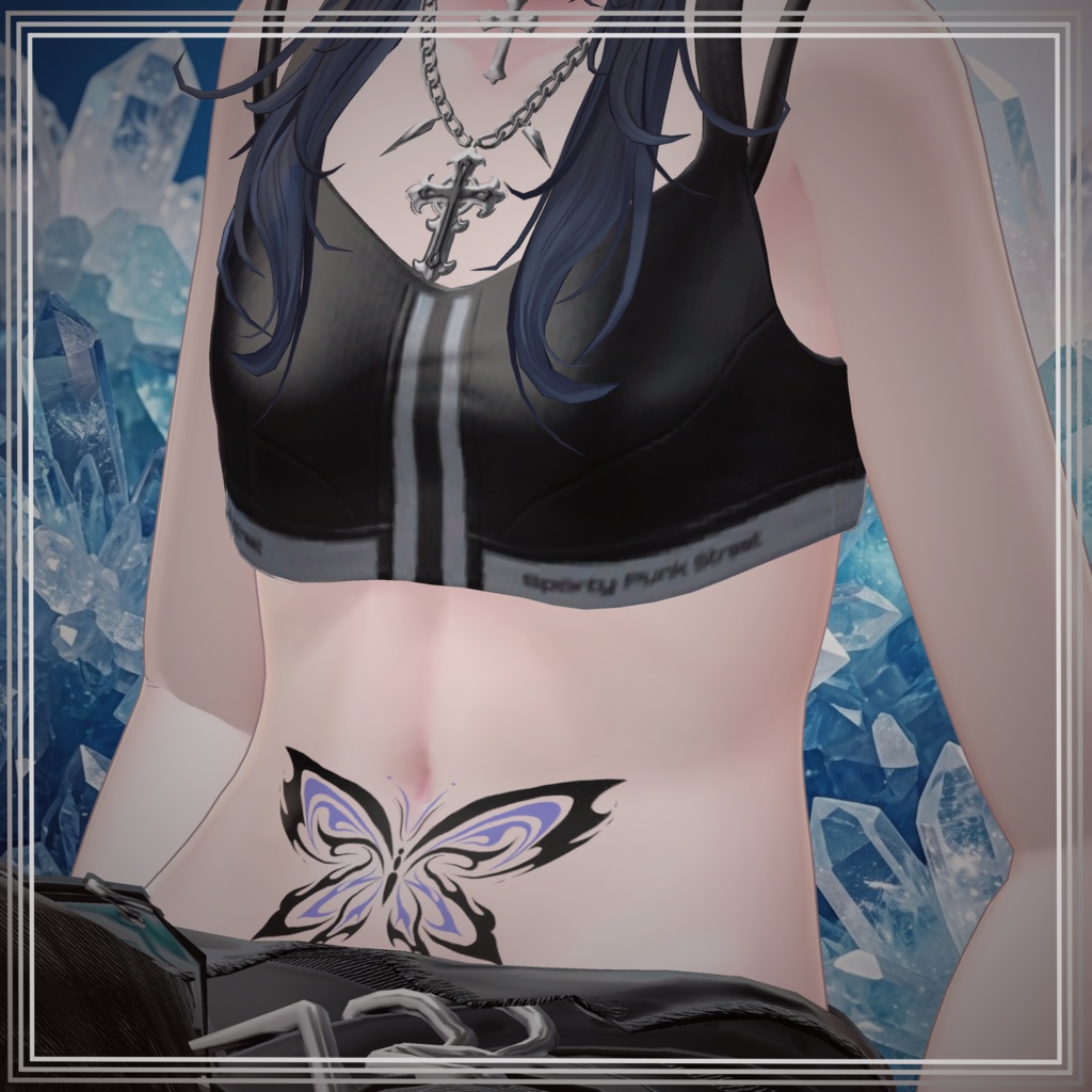 【透過PNG】Tattoo texture "Cool Butterfly"【デカール化推奨】