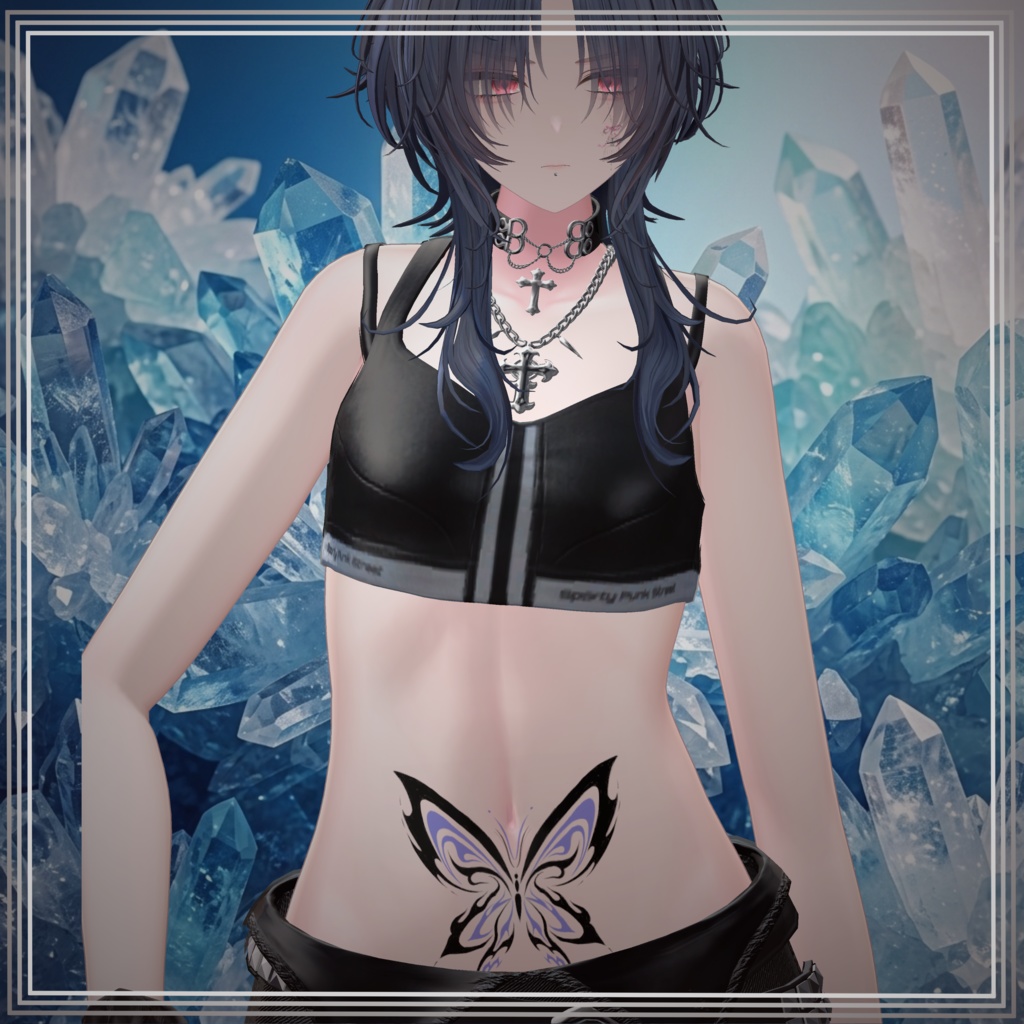 【透過PNG】Tattoo texture "Cool Butterfly"【デカール化推奨】