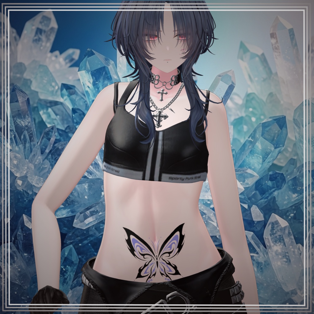 【透過PNG】Tattoo texture "Cool Butterfly"【デカール化推奨】