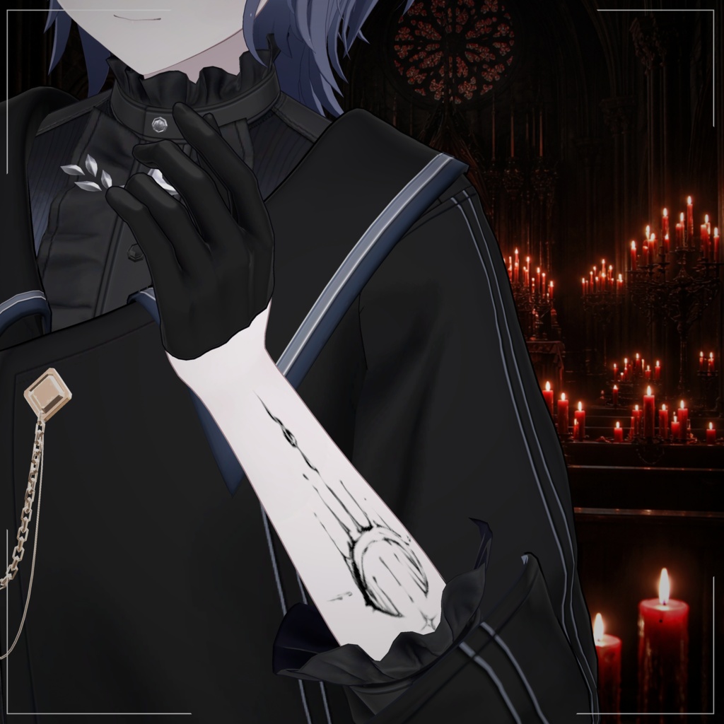 Men's Avator -Original tattoo- 「Drop Moon」【デカール化可能透過PNG】
