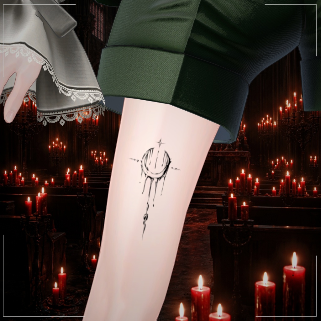 Men's Avator -Original tattoo- 「Drop Moon」【デカール化可能透過PNG】