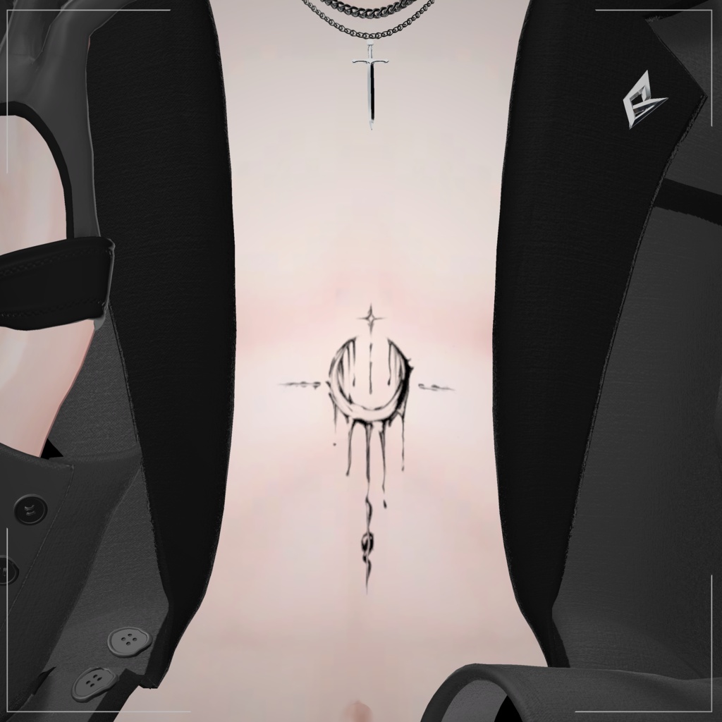 Men's Avator -Original tattoo- 「Drop Moon」【デカール化可能透過PNG】