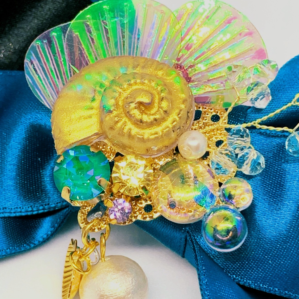 【ツイステ】フロイドイメージリボンヘヤクリップ