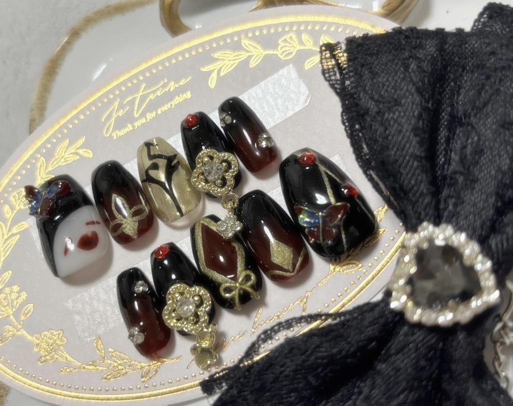 ネイルチップ 原神 胡桃 推しネイル 概念ネイル