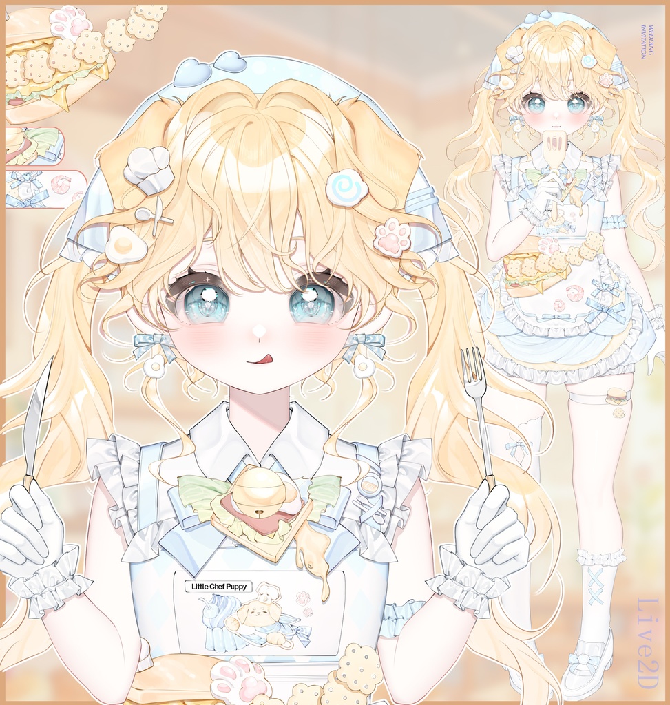 【Live2D バッチモデリング - リトルシェフ 】Live2Dの一般モデル/MOE