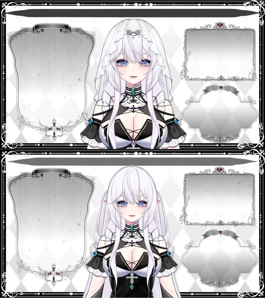 【Live2D 大量販売モデル - 修道女】白髪/王室の姉妹/UI/スマートモデリング