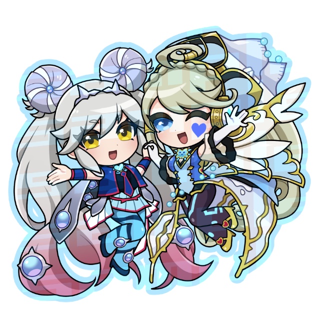 アクアアルゴノート＆ノーブルエンジェルオーロラアクリルキーホルダー