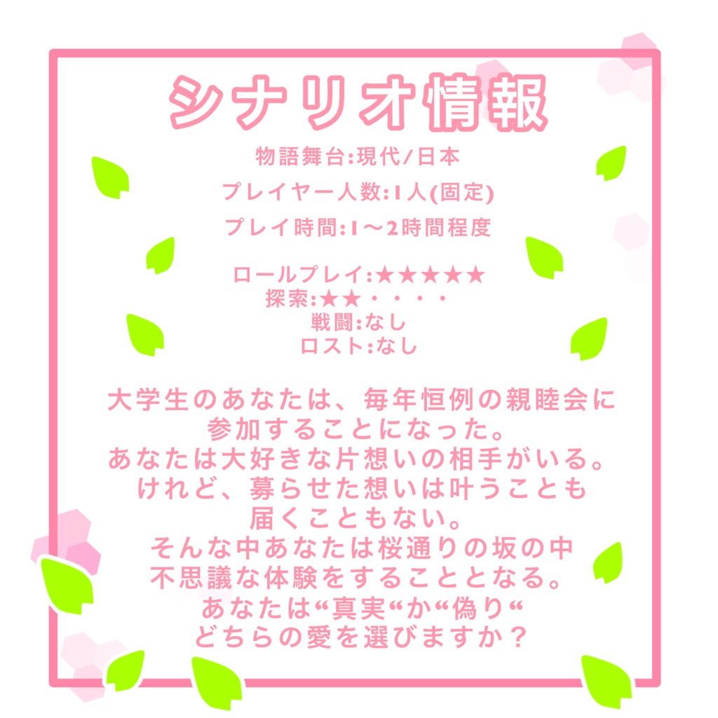 【エモクロアTRPG】桜越しのif【NPC画像付き】