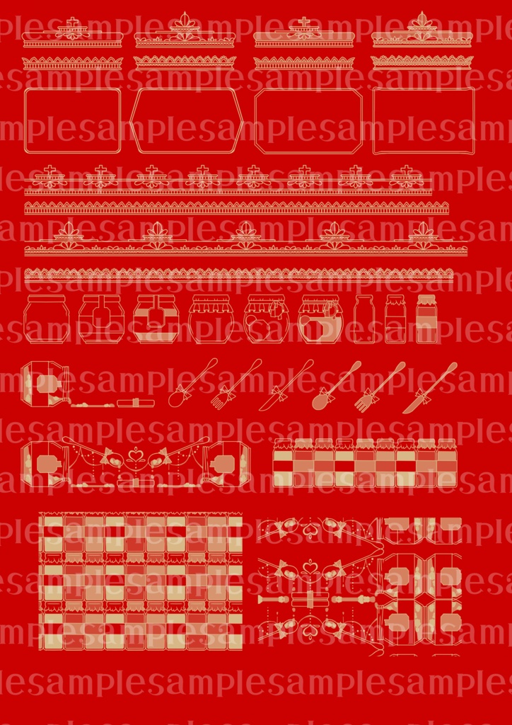 手書きレース素材集11 ~瓶詰め~