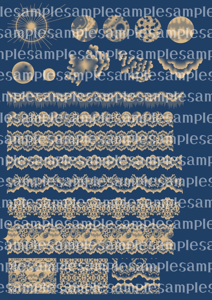 手書きレース素材集12 ~天体~