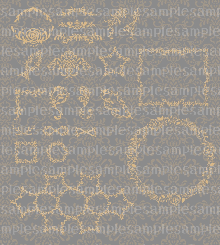 手描き素材集~ゆるアラベスク~