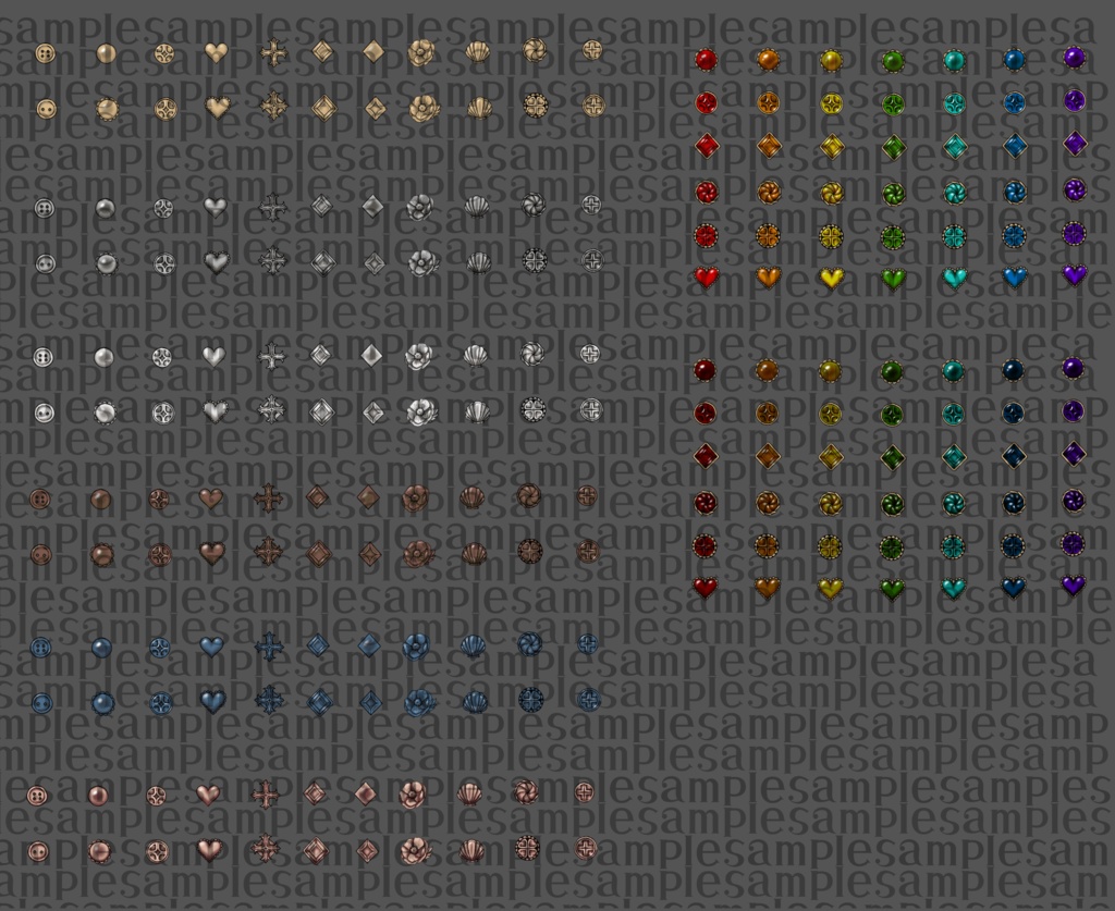 手描き素材集 ~金釦~