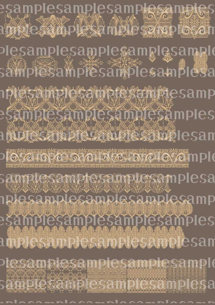 手書きレース素材集15 ~魔法と魔女~