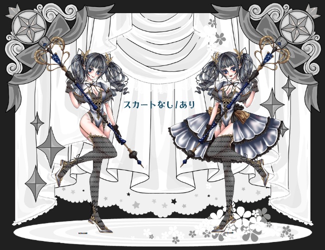 【立ち絵素材】汎用魔法少女2 赤青