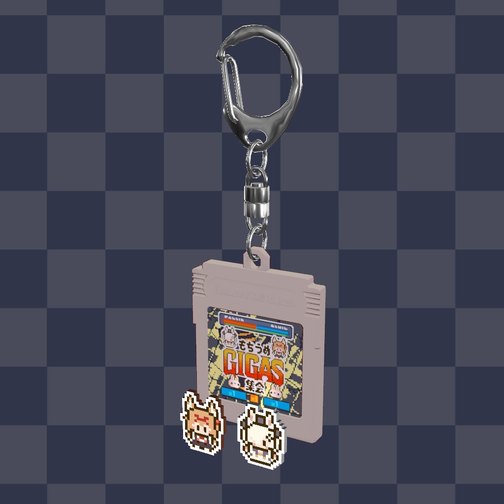 【無料/もちうめGIGAS集会】カセットキーホルダー/ピンバッチセット【1周年】