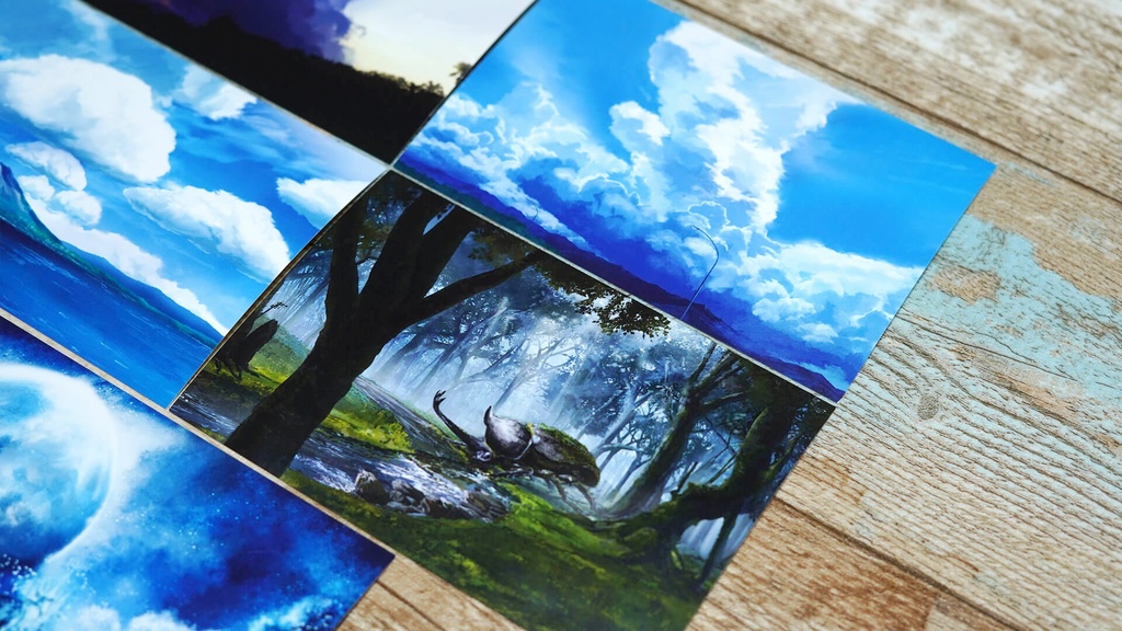 ポストカード5枚セット『幻想風景イラスト』