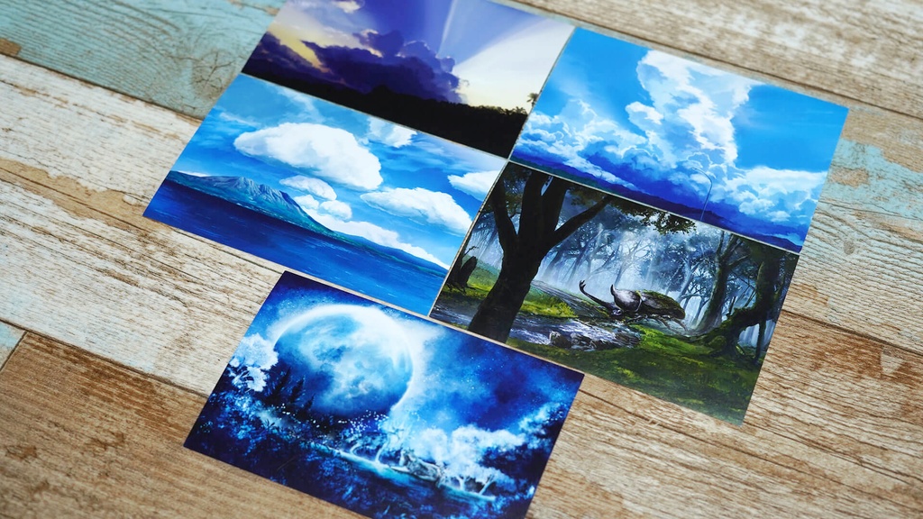 ポストカード5枚セット『幻想風景イラスト』
