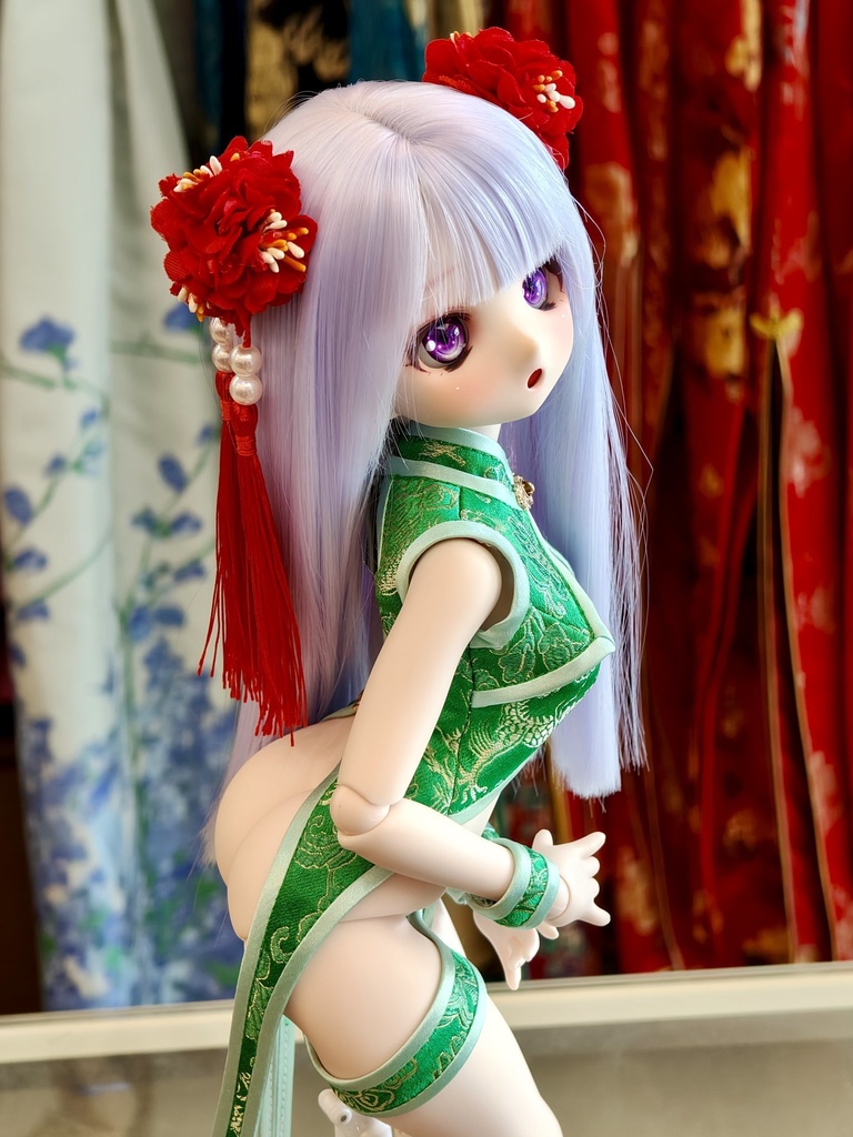 前裾が取り外せるチャイナドレス(サイズ:MDD)