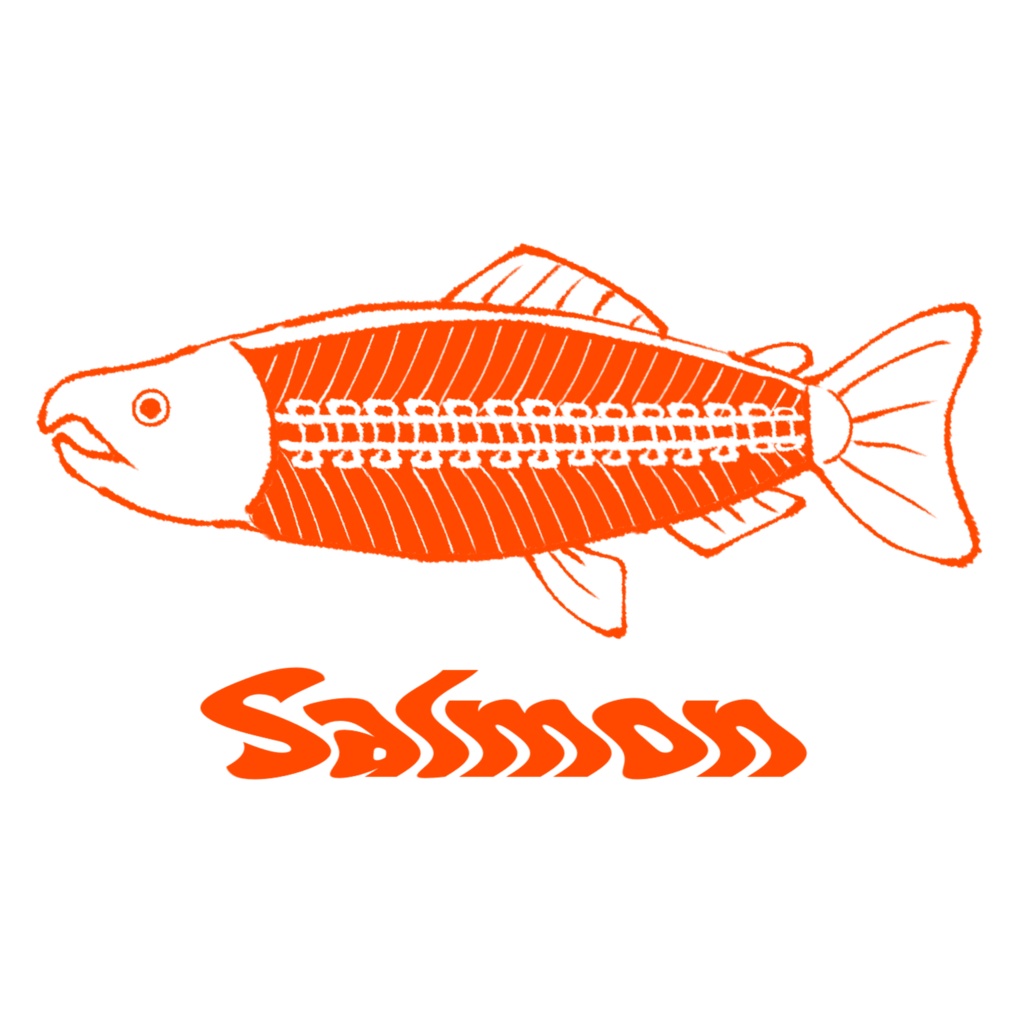 サーモン片身外し トレーナー黒