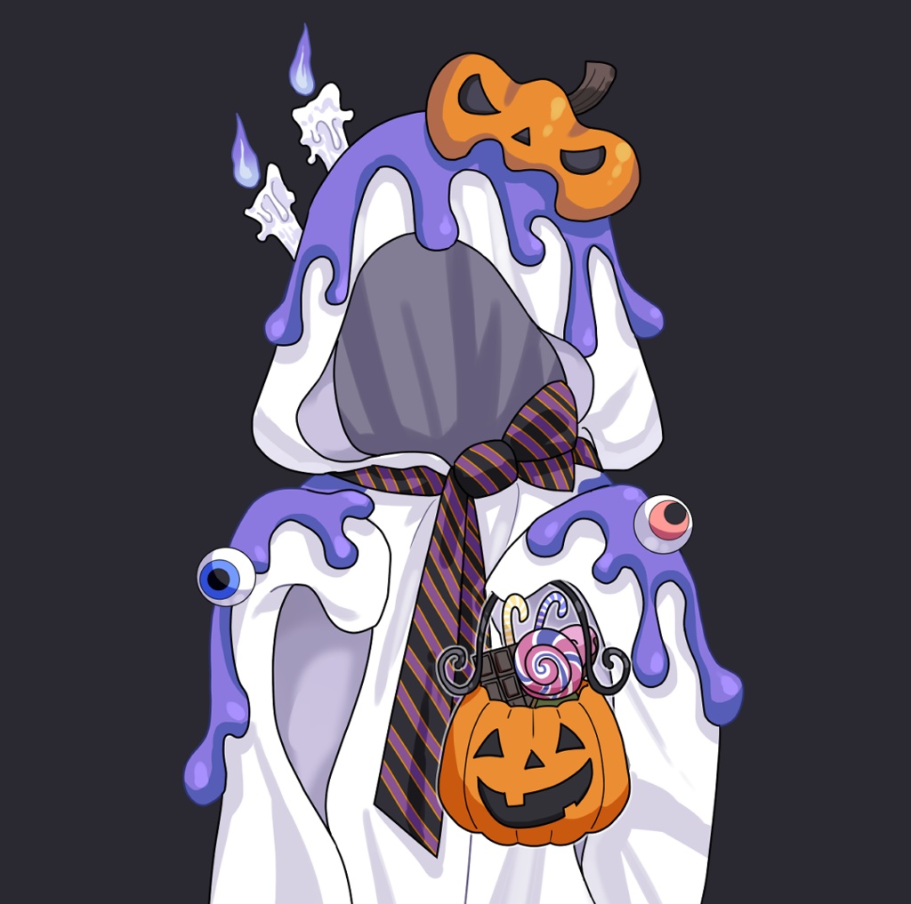 【Vtuber素材】こわかわシーツおばけ衣装【ハロウィン】