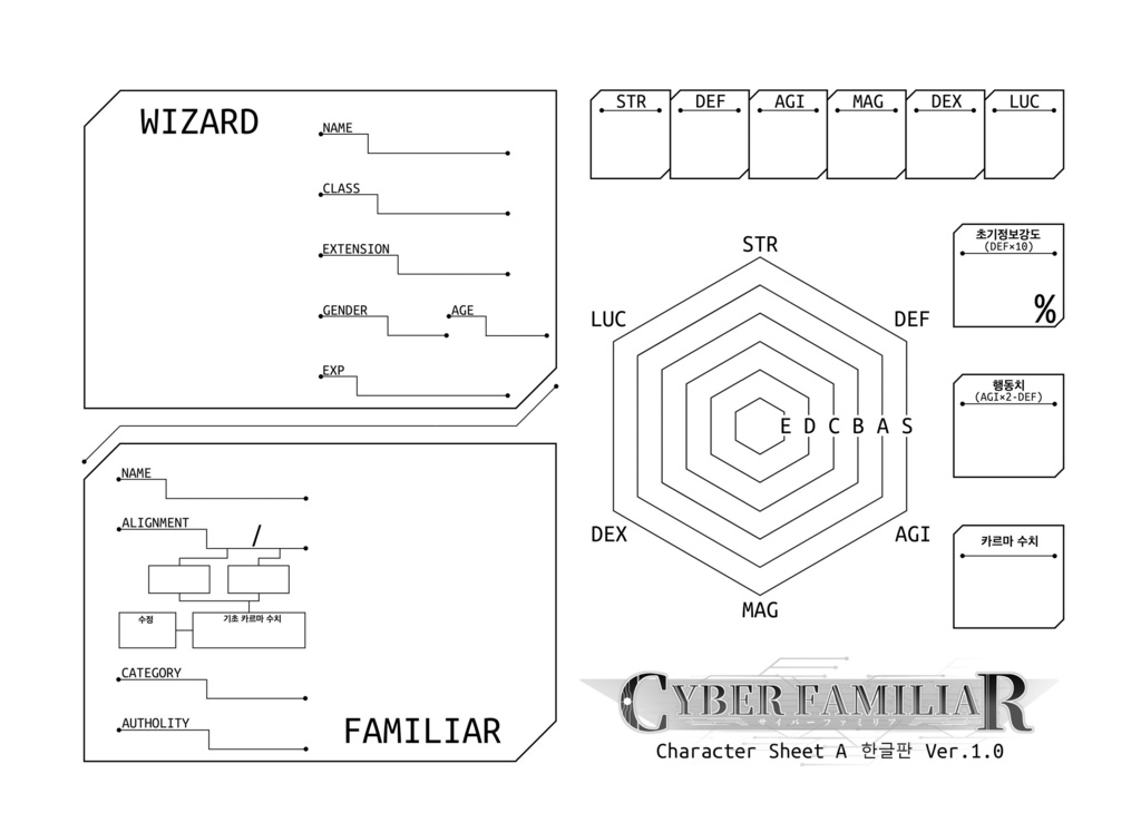 [사이버 퍼밀리어 업데이트]용 케릭터시트