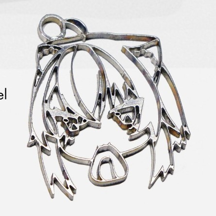 【C107】猫又おかゆ　ステンレスキーホルダー