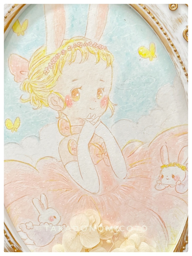 うさぎとお花のプリンセス【原画】
