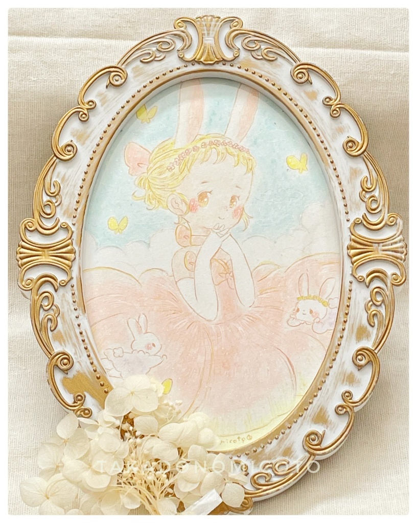 うさぎとお花のプリンセス【原画】