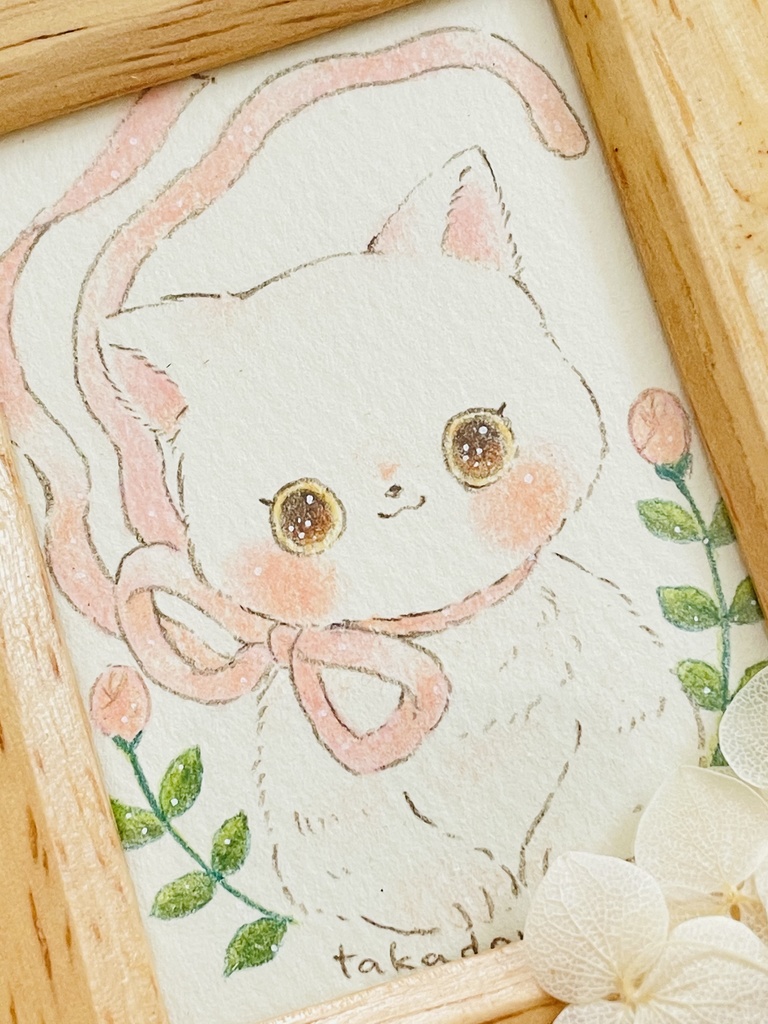 ミニ原画【ぱっちりにゃんこ】
