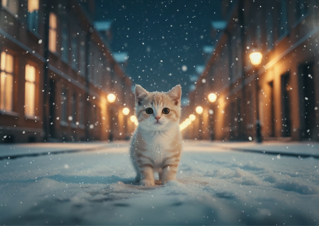クリスマス子猫デジタルペーパー|3点セット|A4横・300dpi